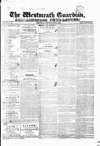 cover page of Westmeath Guardian and Longford News-Letter published on May 11, 1848