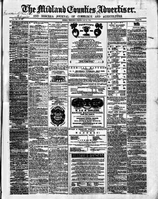 cover page of Midland Counties Advertiser published on May 11, 1870