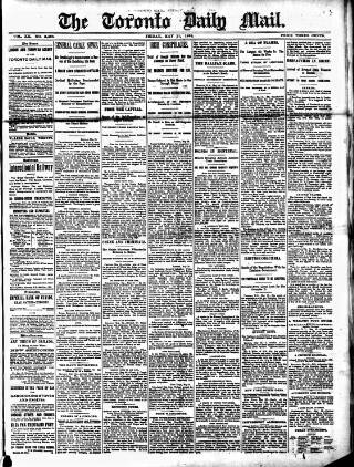 cover page of Toronto Daily Mail published on May 11, 1883