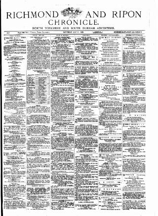 cover page of Richmond & Ripon Chronicle published on May 11, 1878