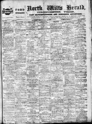 cover page of North Wilts Herald published on May 11, 1917