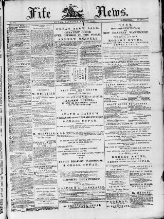 cover page of Fife News published on May 12, 1883