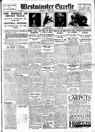 cover page of Westminster Gazette published on May 11, 1925