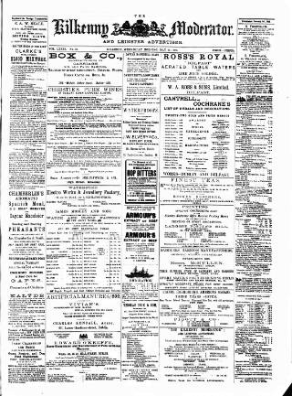 cover page of Kilkenny Moderator published on May 11, 1892
