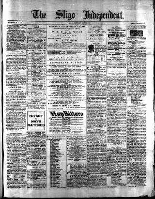 cover page of Sligo Independent published on May 12, 1883