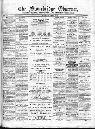 cover page of Cradley Heath & Stourbridge Observer published on May 11, 1878