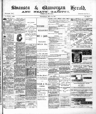 cover page of Swansea and Glamorgan Herald published on May 12, 1886