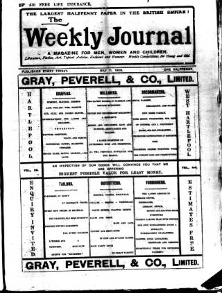 cover page of Weekly Journal (Hartlepool) published on May 11, 1906
