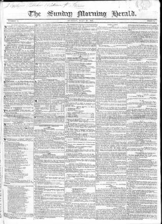 cover page of Sunday Morning Herald published on May 16, 1824