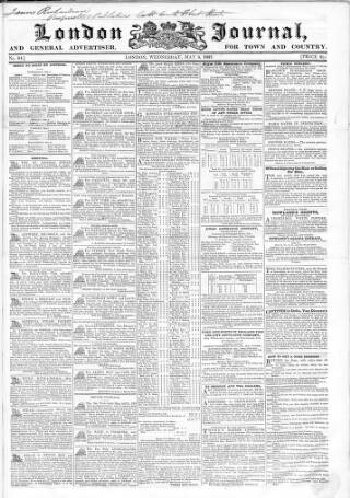 cover page of London Journal and General Advertiser for Town and Country published on May 3, 1837