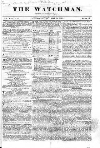 cover page of Watchman published on May 11, 1828
