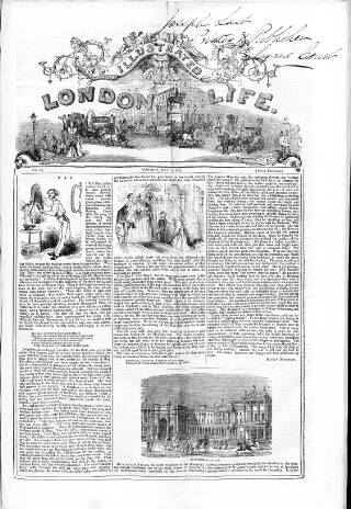 cover page of Illustrated London Life published on May 7, 1843