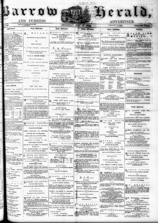 cover page of Barrow Herald and Furness Advertiser published on May 11, 1876