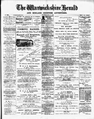 cover page of Warwickshire Herald published on May 11, 1893