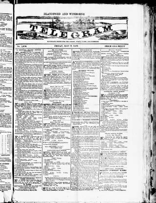 cover page of Blandford and Wimborne Telegram published on May 12, 1882