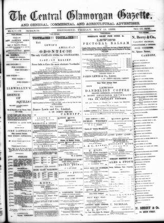 cover page of Central Glamorgan Gazette published on May 11, 1888