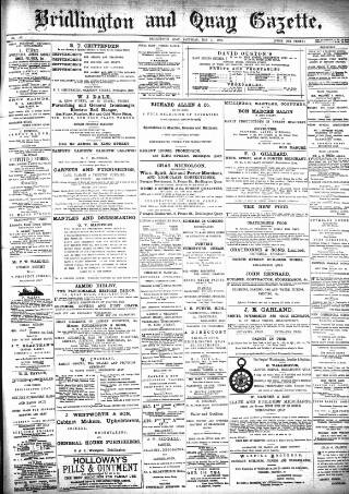 cover page of Bridlington and Quay Gazette published on May 11, 1895