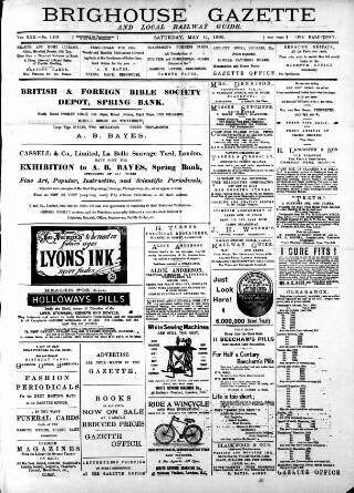 cover page of Brighouse & Rastrick Gazette published on May 11, 1895