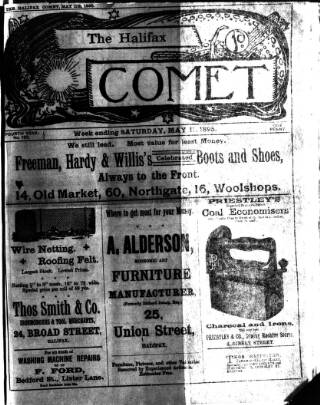 cover page of Halifax Comet published on May 11, 1895