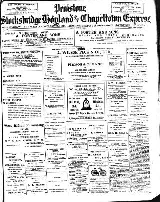 cover page of Penistone, Stocksbridge and Hoyland Express published on May 12, 1899