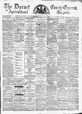 cover page of Dorset County Express and Agricultural Gazette published on May 12, 1874