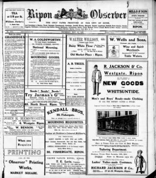 cover page of Ripon Observer published on May 12, 1910