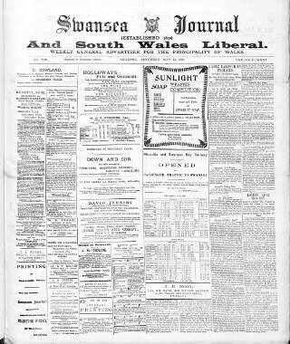 cover page of Swansea Journal and South Wales Liberal published on May 11, 1895