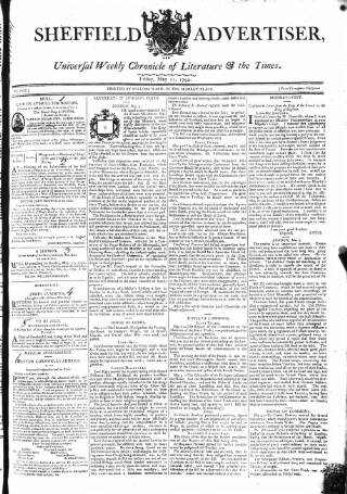 cover page of Sheffield Public Advertiser published on May 11, 1792