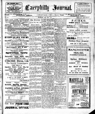 cover page of Bargoed Journal published on May 12, 1910