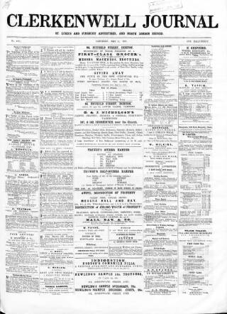 cover page of North London Record published on May 11, 1867