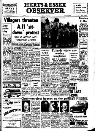 cover page of Herts and Essex Observer published on May 12, 1967