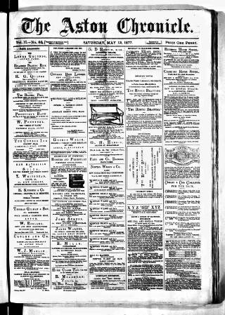cover page of Birmingham & Aston Chronicle published on May 12, 1877