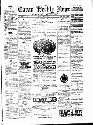 cover page of Cavan Weekly News and General Advertiser published on May 11, 1883