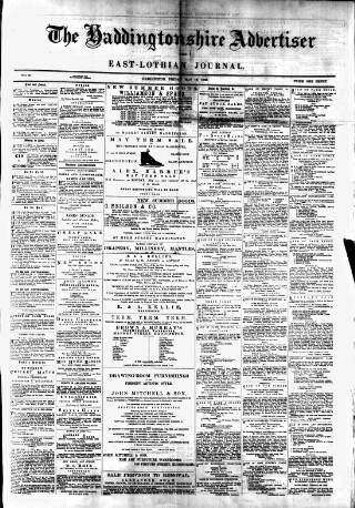 cover page of Haddingtonshire Advertiser and East-Lothian Journal published on May 12, 1882