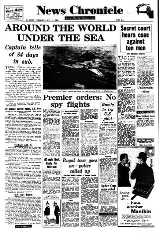 cover page of Daily News (London) published on May 11, 1960