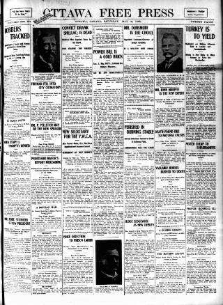 cover page of Ottawa Free Press published on May 12, 1906