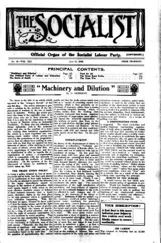 cover page of Socialist (Edinburgh) published on May 11, 1922