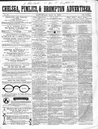 cover page of Chelsea & Pimlico Advertiser published on May 11, 1861