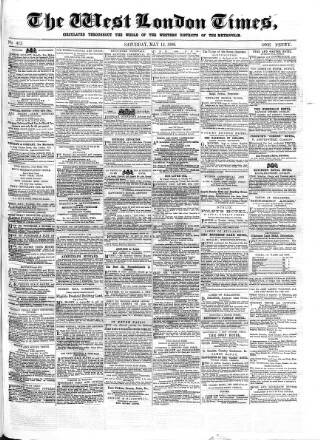 cover page of West London Times published on May 12, 1866