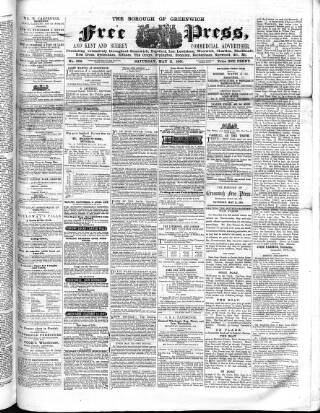 cover page of Borough of Greenwich Free Press published on May 11, 1861
