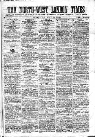 cover page of North-West London Times published on May 6, 1865