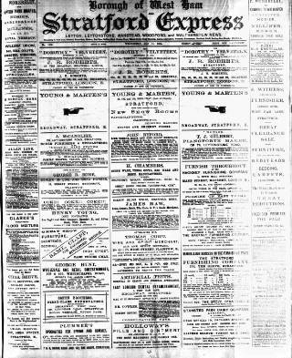 cover page of Stratford Express published on May 11, 1892