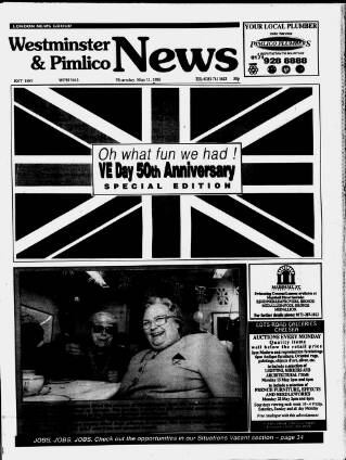 cover page of Westminster & Pimlico News published on May 11, 1995