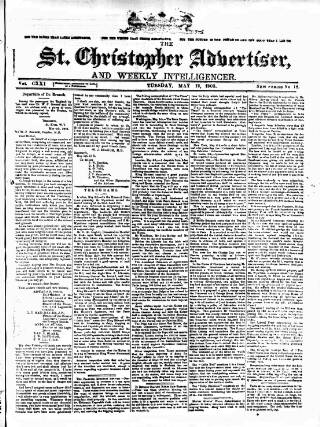 cover page of Saint Christopher Advertiser and Weekly Intelligencer published on May 12, 1903