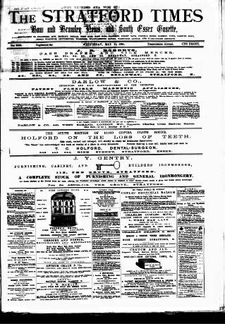 cover page of Stratford Times and South Essex Gazette published on May 11, 1881