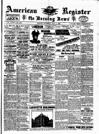 cover page of American Register published on May 11, 1895
