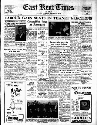 cover page of East Kent Times and Mail published on May 11, 1956