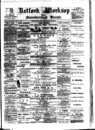 cover page of Retford and Worksop Herald and North Notts Advertiser published on May 11, 1889