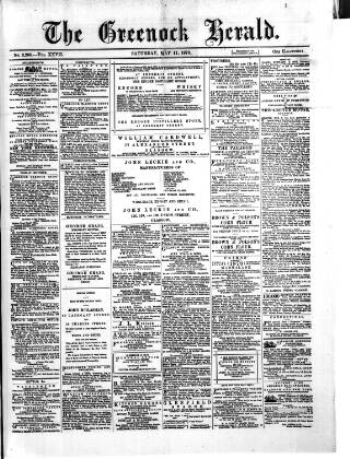cover page of Greenock Herald published on May 11, 1878
