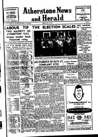 cover page of Atherstone News and Herald published on May 12, 1961